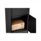 Preview: Paketbriefkasten Mefa Oak 481 Tiefschwarz RAL 9005 Entnahme von hinten